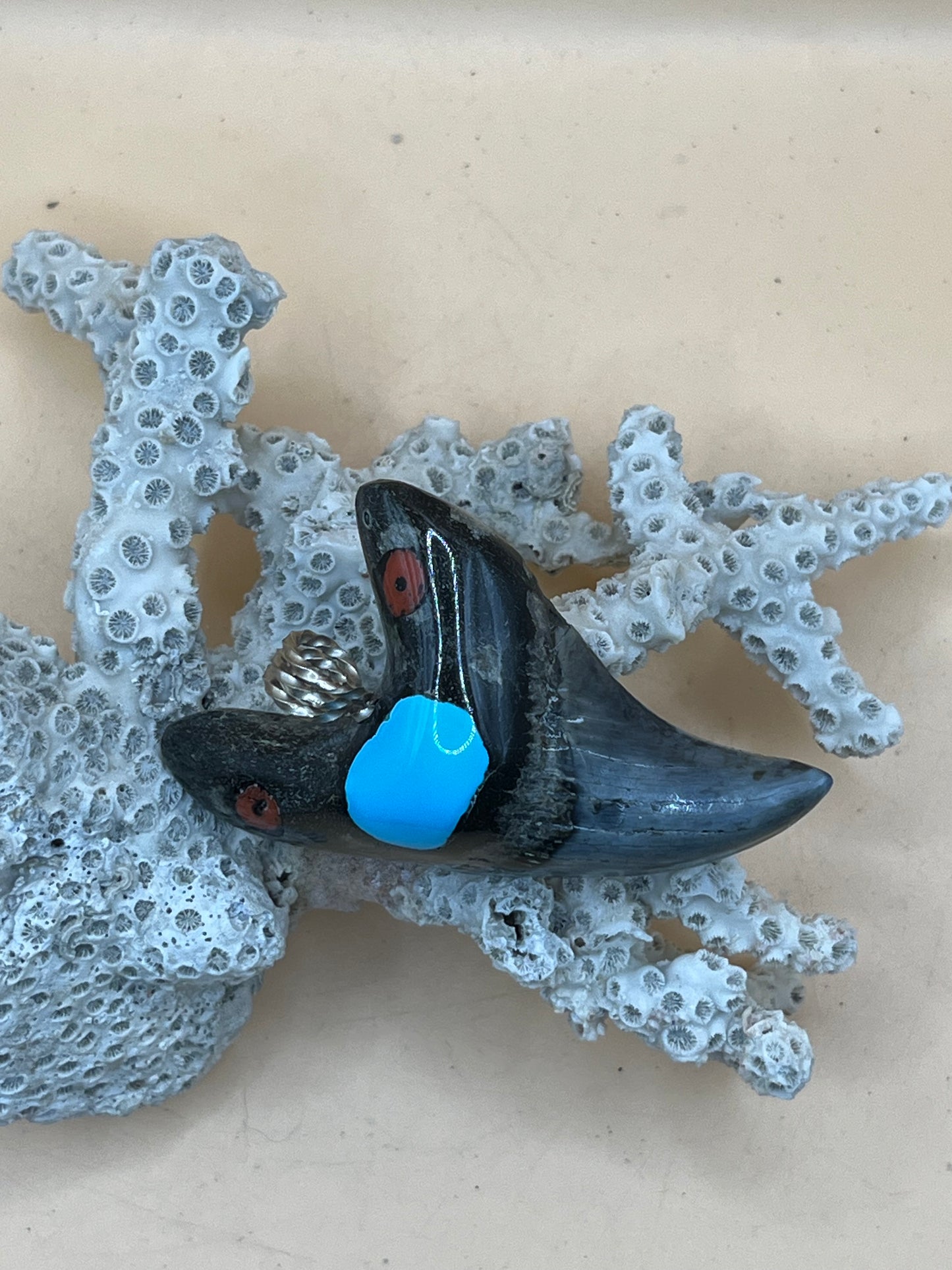 2.8” diver found Benedini inlaid with gems & polished.