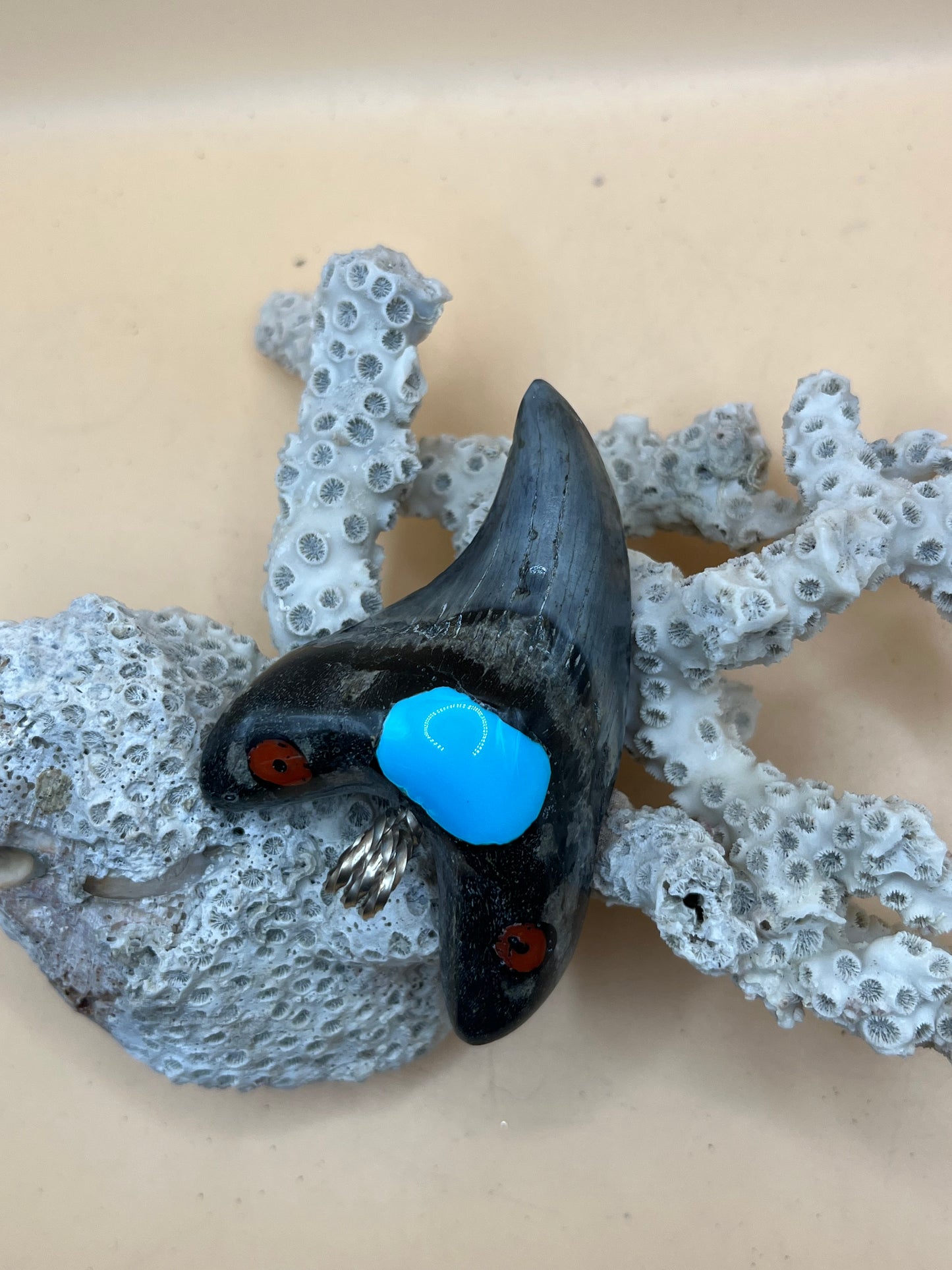 2.8” diver found Benedini inlaid with gems & polished.